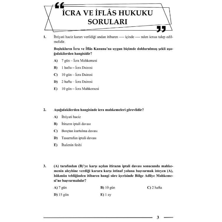 HMGS İcra ve İflas Hukuku Soru Bankası 3. Baskı Monopol Yayınları