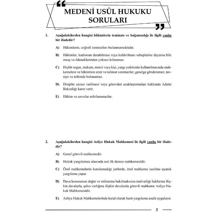 HMGS Medeni Usul Hukuku Soru Bankası 3. Baskı Monopol Yayınları