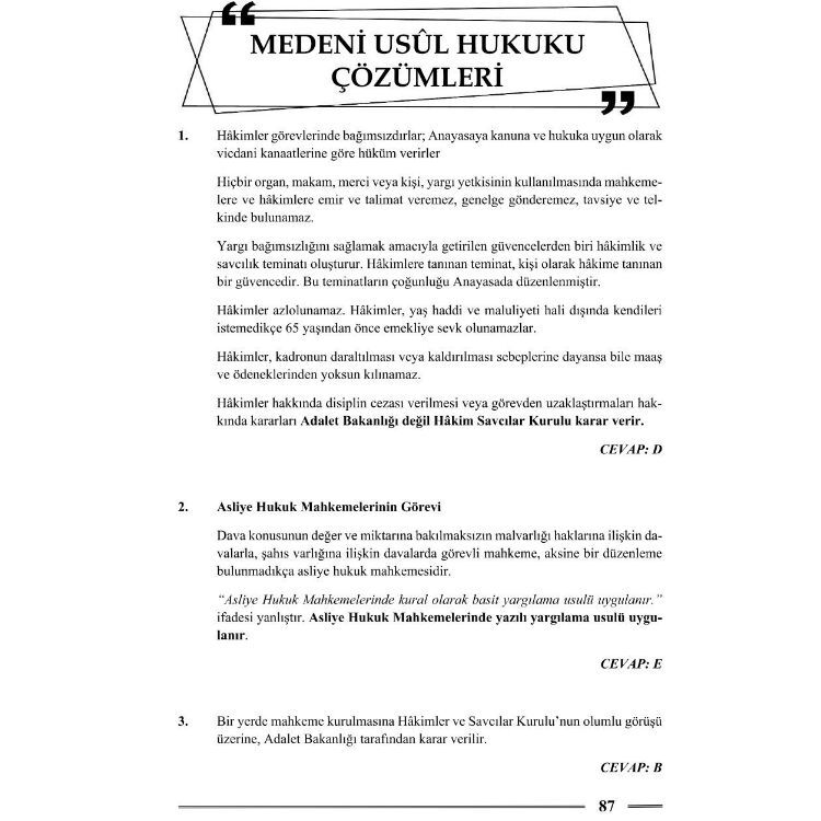HMGS Medeni Usul Hukuku Soru Bankası 3. Baskı Monopol Yayınları