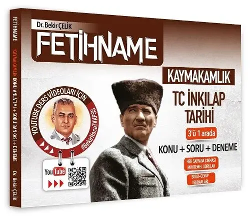 2023 Kaymakamlık FETİHNAME TC İnkılap Tarihi Konu-Soru-Deneme 3 ü 1 Arada Bekir Çelik