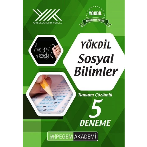 YÖKDİL Sosyal Bilimler Tamamı Çözümlü 5 Deneme Pegem Yayınları