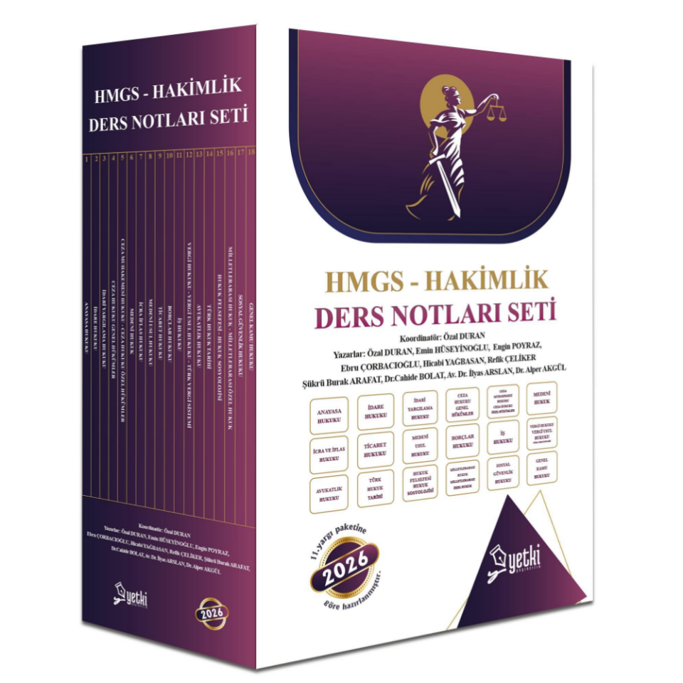 ÇSA- HMGS ve Hakimlik Ders Notları Seti- Yetki Yayınları