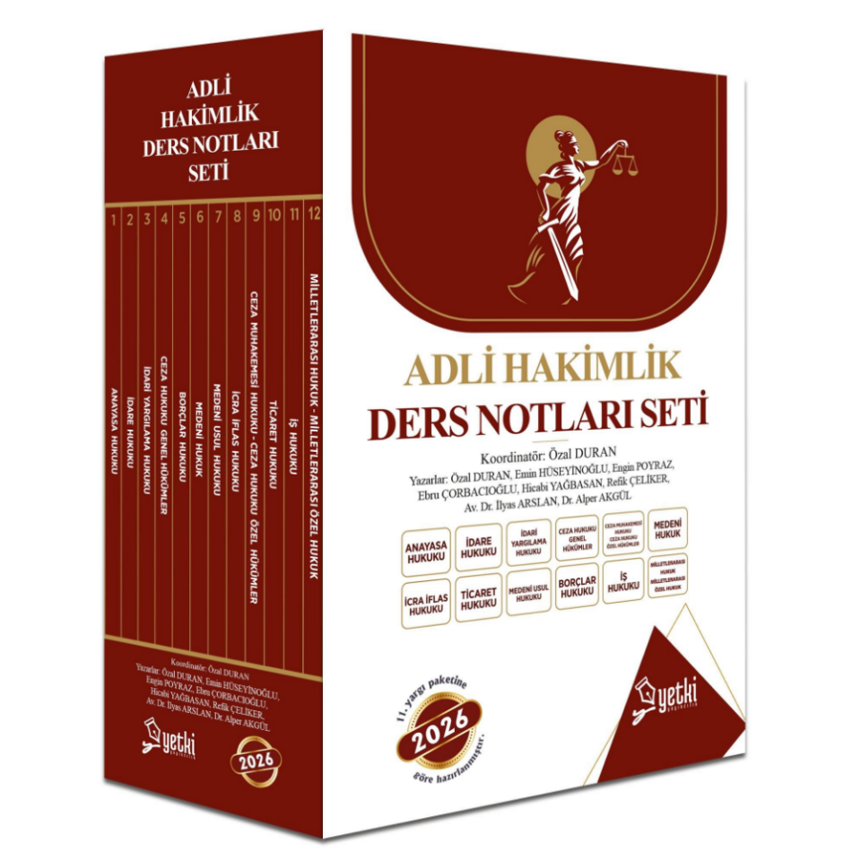 ÇSA ADLİ HAKİMLİK DERS NOTLARI SETİ 2026- Yetki Yayınları