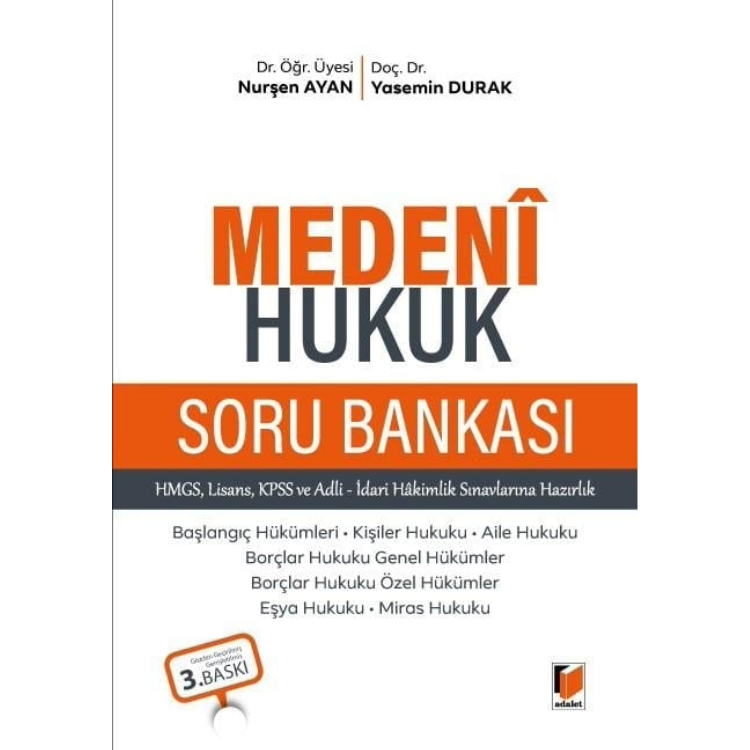 Medeni Hukuk Soru Bankası Adalet Yayınevi