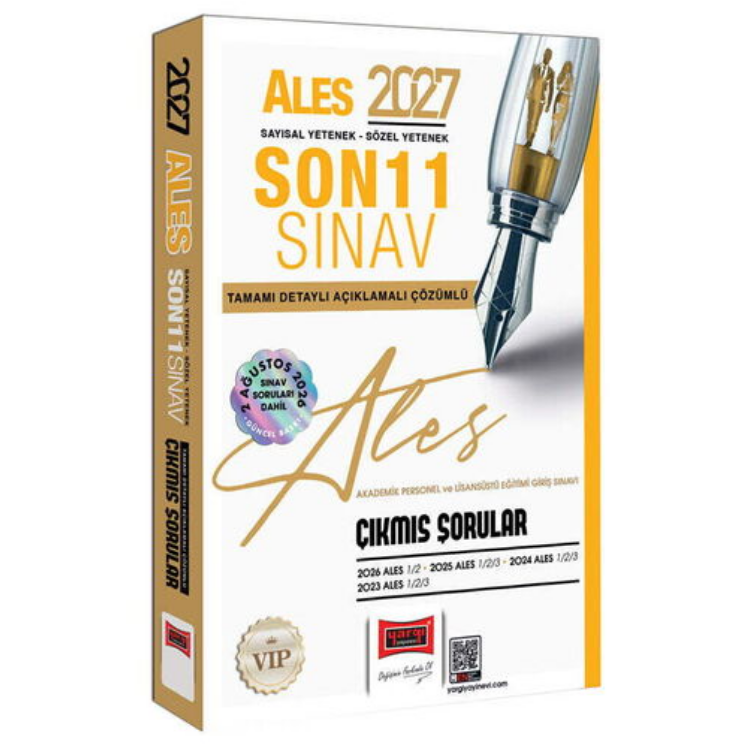 2027 ALES Sayısal - Sözel Yetenek Son 11 Sınav Tamamı Çözümlü Çıkmış Sorular 2 Ağustos Sınav Soruları Dahil-Yargı Yayınları