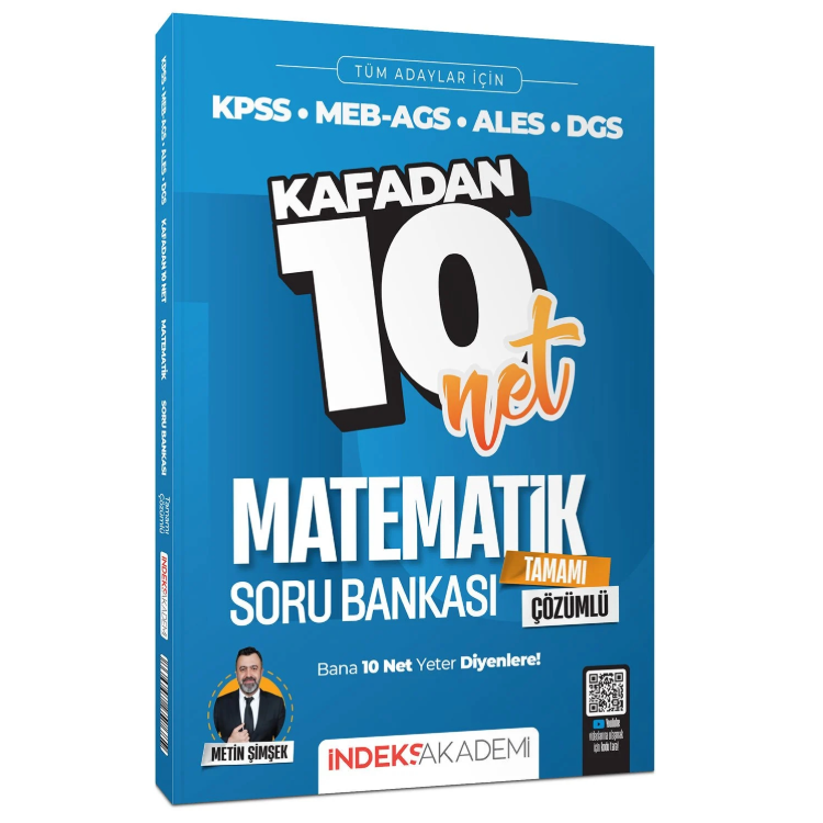 2026 KPSS ALES DGS Matematik Kafadan 10 Net Soru Bankası Çözümlü İndeks Akademi Yayıncılık