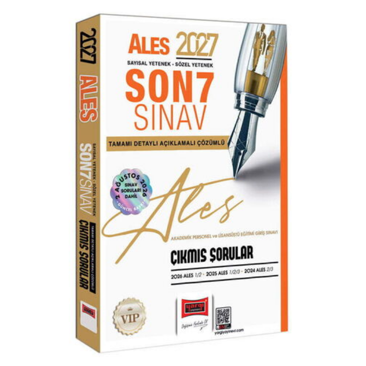 2027 ALES Sayısal-Sözel Yetenek Son 7 Sınav Tamamı Çözümlü Çıkmış Sorular 2 Ağustos Sınav Soruları Dahil-Yargı Yayınları