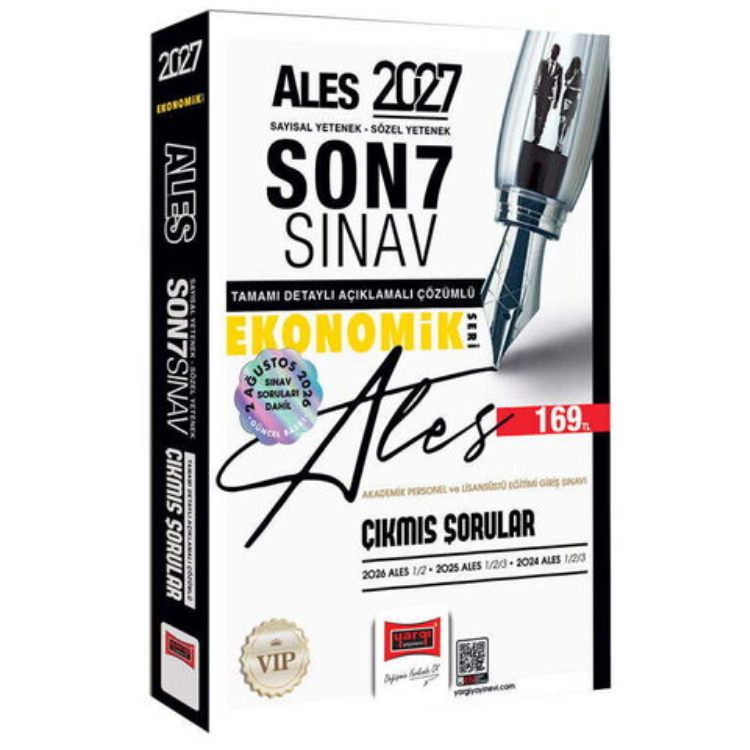 2027 ALES Sayısal-Sözel Yetenek Son 7 Sınav Çıkmış Sorular 2 Ağustos Sınav Soruları Dahil (Ekonomik Seri)-Yargı Yayınları